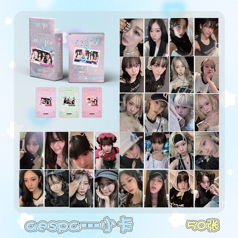 Aespa Liu Zhimin winter Laser Photocard giselle Hàng hóa Tự in Photocard Polaroid LOMO Card RXK + 1R
