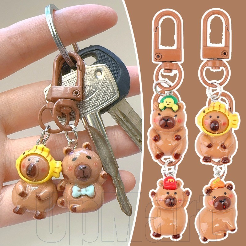 5 Móc khóa Capybara hoạt hình - Búp bê Capybara Mini ngộ nghĩnh - Mặt dây chuyền móc khóa Capybara M