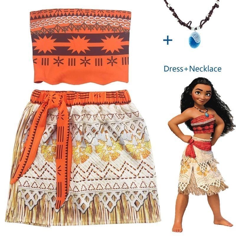 Moana Công Chúa Đại Dương Lãng Mạn Moana vaiana cosplay Trang Phục Đầm Bé Gái