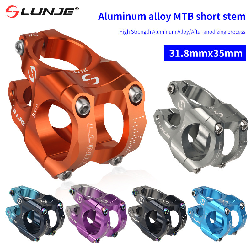 Lunje Tay Lái Thân Hợp Kim Nhôm MTB Xe Đạp Đường Bộ Thân Siêu Nhẹ Cường Độ Cao Ngắn 31.8MM Xe Đạp CNC Thân DH / AM / XC Phụ Kiện Xe Đạp