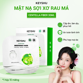 1 Hộp Mặt Nạ Sợi Xơ Rau Má Centella Fiber KEYSHU Dưỡng Ẩm, Hỗ Trợ Ngăn Ngừa Lão Hóa 10 Miếng 30ML
