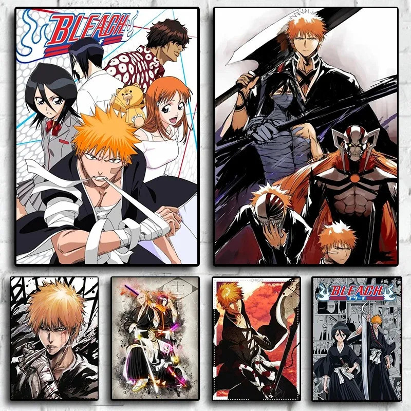 Manga Nhật Bản Anime Nhân Vật Bleach Manga In Poster, Phòng Khách Nghệ Thuật Tranh Canvas Hiện Đại, 