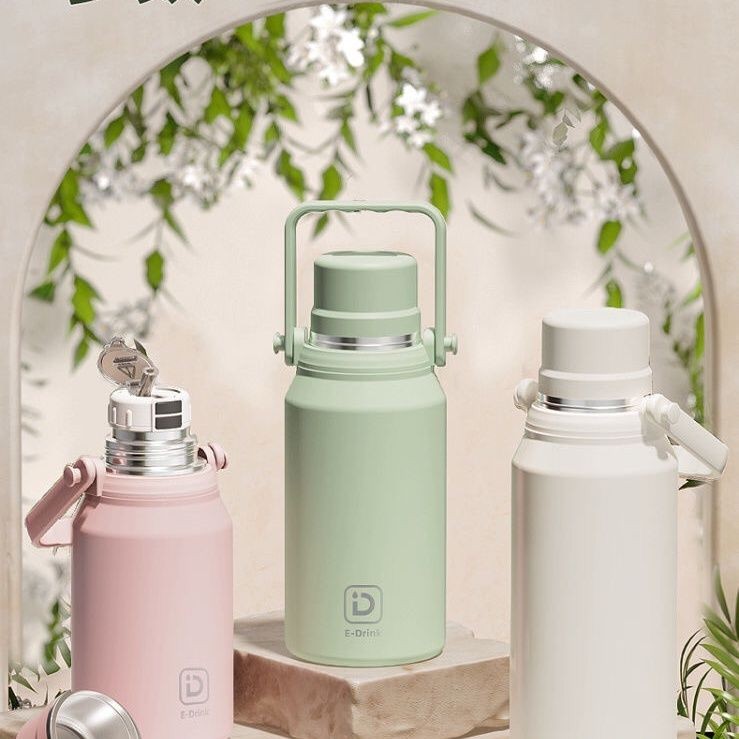 Bình nước inox cách nhiệt dung tích lớn với bộ lọc trà, bình nước sinh viên mới chất lượng cao 316, 