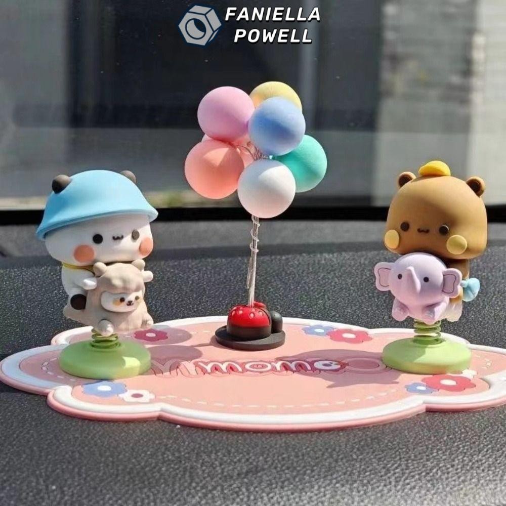 FANIELLAPOWELL Bubu Dudu Gấu Đồ Chơi Mô Hình, Bubu Dudu PVC Gấu Trúc Hình, Kawaii Sưu Tập Lắc Đầu Ho