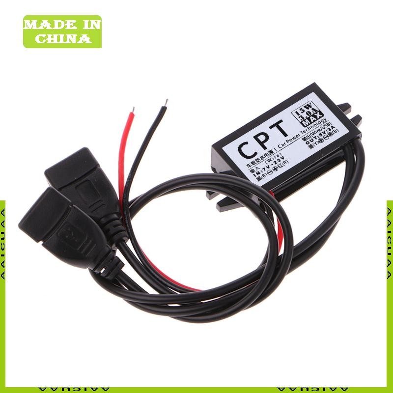 DC Converter 12V To 5V 3A Double 2 USB To Auto Power Regulator Voltage Step