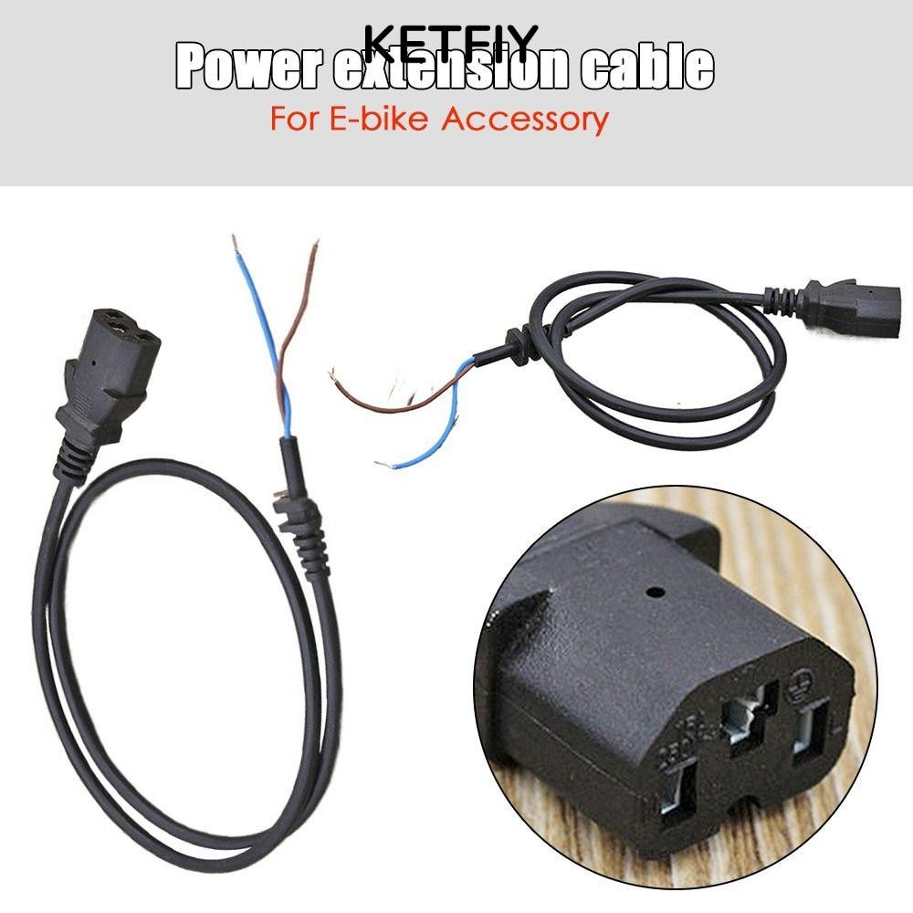 KETFIY  e-bike motor cable bộ sạc dây nguồn màu đen cho phụ kiện e-bike phụ kiện xe đạp điện