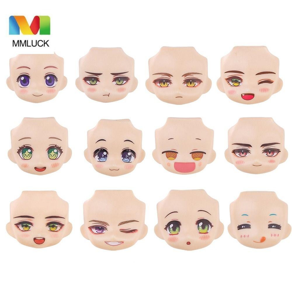 Ob11 Mặt búp bê, Thay đổi khuôn mặt GSC Head Doll Mặt thay thế, 1 / 12 BJD Anime với trang điểm 3D D