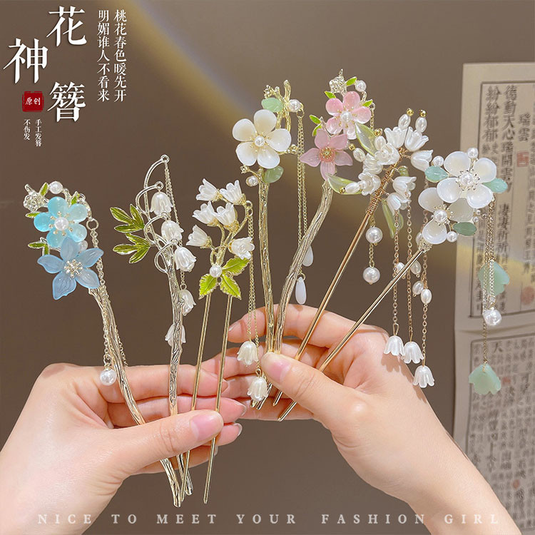 Kẹp Tóc Chất Lượng Cao Cho Nữ Cổ Hoa Tua Rua Kẹp Tóc