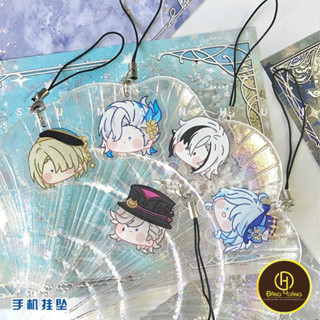  Dây treo điện thoại GENSHIN IMPACT FACE CHIBI ayato childe raiden yae miko cyno nilou game mica acrylic móc treo khóa-ĐH 