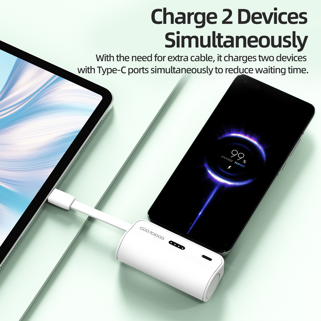 GOOJODOQ 4000mAh Mini Power Bank Sạc di động Type-C và phích cắm cho điện thoại/đồng hồ/tai nghe | BigBuy360 - bigbuy360.vn