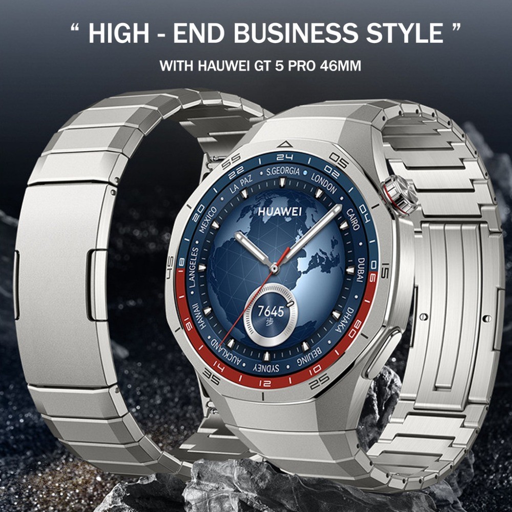Ban Đầu Không Khoảng Cách Dây Đeo Titan Sang Trọng Cho Huawei Watch GT 5 Pro Vòng Tay Kim Loại Cho H