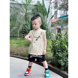 Bộ 3 lỗ quần áo givenchyy vảy sơn cho bé , set áo phông quần short