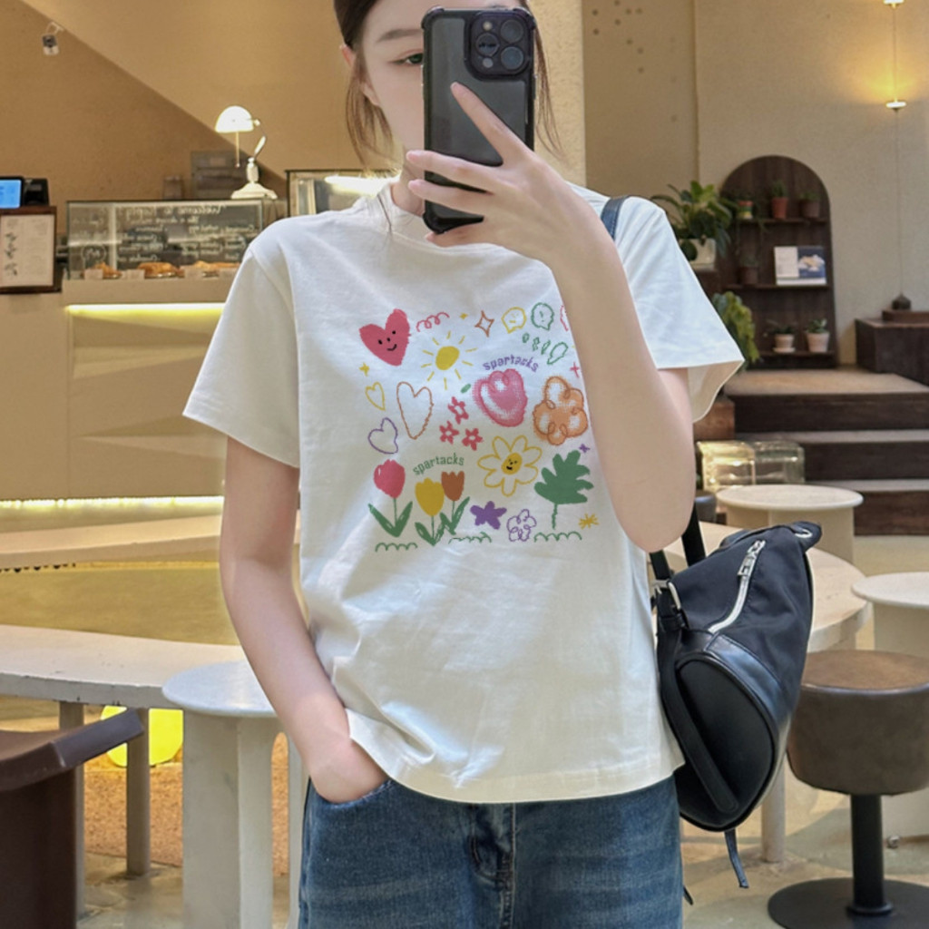 Áo thun form Baby Tee DaaLaa Store in hình icon xinh xắn Spartacks Vận chuyển 24 giờ