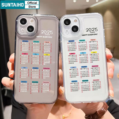 Suntaiho Ốp Điện Thoại tpu Mềm Trong Suốt Chống Sốc In Hình Lịch Năm Mới 2025 Cho iphone 15 14 12 13 11 pro max ip 7 8 plus x xs xr xs max