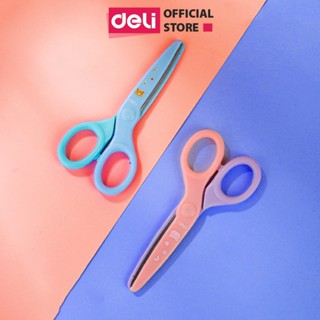 Kéo học sinh Deli hình con gấu dễ thương - Kéo cắt thực hành thủ công - 6023S - Văn phòng phẩm Thu Thảo