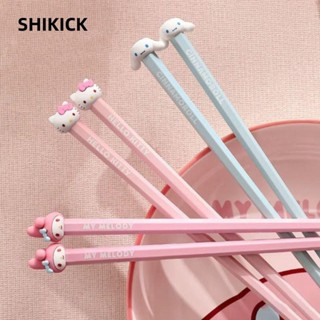 Đũa SHIKICK My Melody, Bộ đồ ăn Đũa chống trượt bằng hợp kim, Đũa dài chống bỏng Hello Kitty Cinnamoroll dễ thương