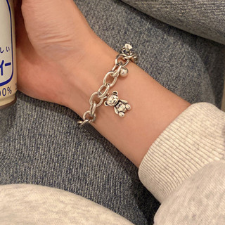 Vòng Tay Bamoer Gấu Dễ Thương Thiết Kế Hình Học Dây Xích Phong Cách Hàn Quốc Ins Trang Sức Quà Tặng Cho Nữ