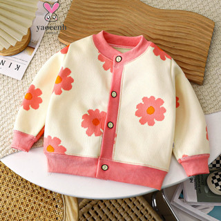  【YAOEENH 80-140cm Tất Cả Trận Đấu Áo Khoác Dệt Kim Cho Bé Trai Bé Gái Trung Nhỏ Trẻ Em Áo Cardigan Ấm Áp Dày Ngoài Mặc Áo Len Re 