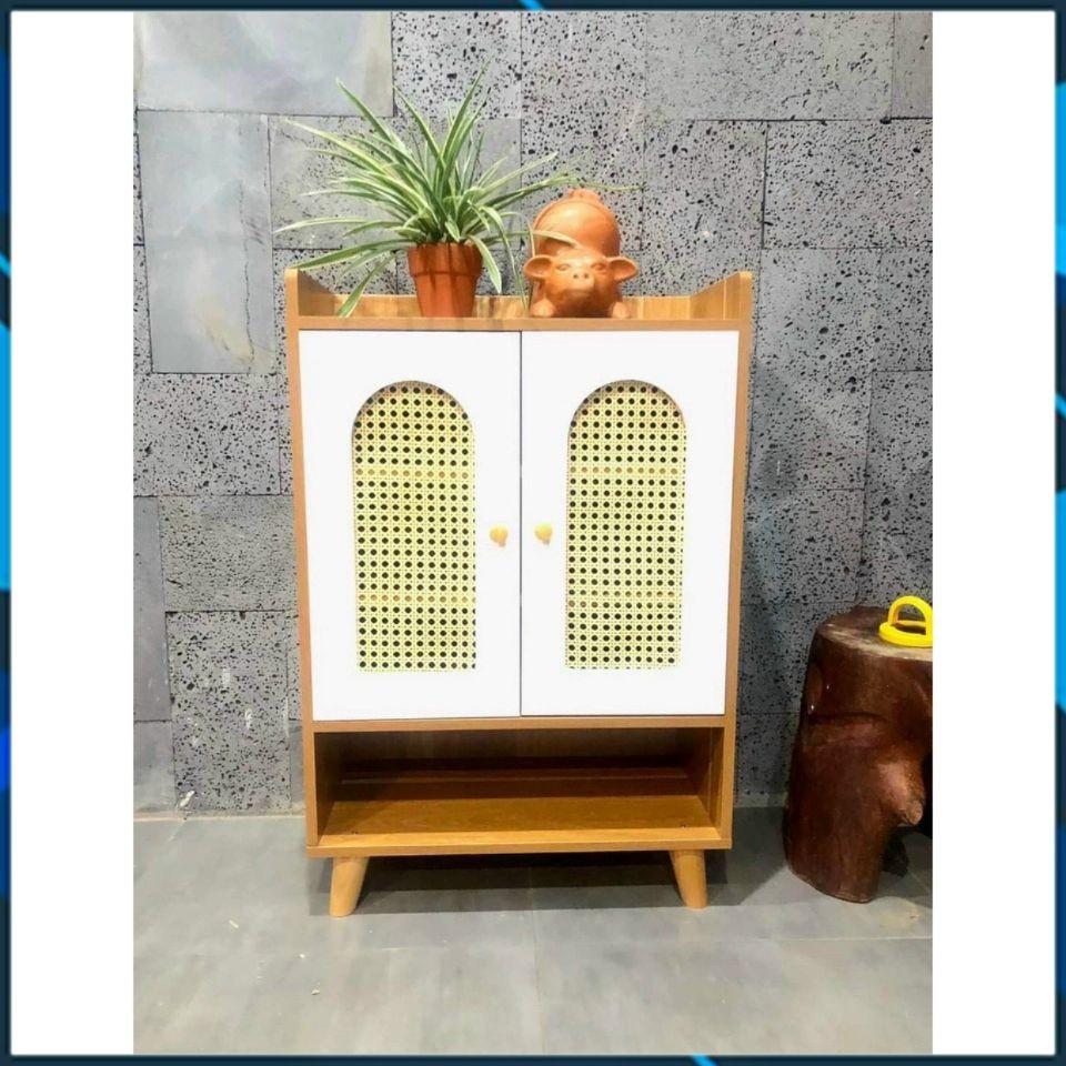 Tủ Giày Dép Cánh Mây Đan Thiết Kế Đẹp Mắt, Chịu Lực Tốt, Gỗ MDF Cao Cấp Có Video HD Chi Tiết - 6688 