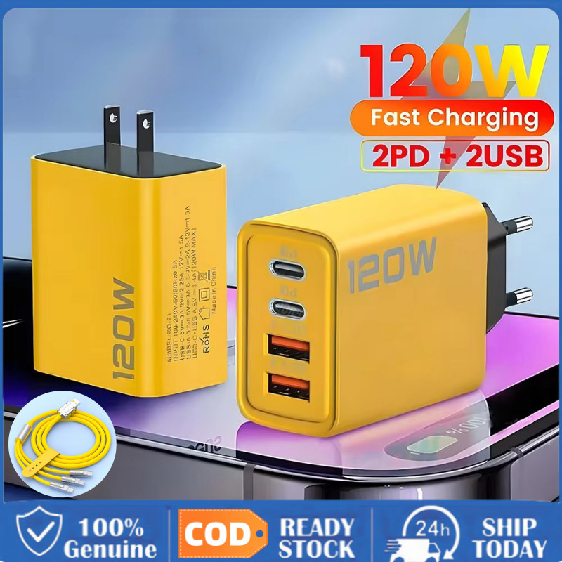 [Giao hàng VN] Bộ sạc nhanh 120W PD USB TypeC Sạc nhanh Bộ chuyển đổi nguồn 3.0 cho Phone 14 13 12 S