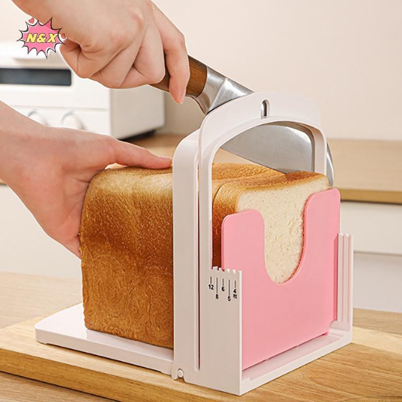 N & X Bánh Mì Nướng Có Thể Gập Lại Máy Thái Bánh Mì Đứng Dụng Cụ Cắt Nhựa Sandwich Khuôn Cắt Bánh Loaf Giá Dụng Cụ Nướng Bánh Tiện Ích Nhà Bếp.