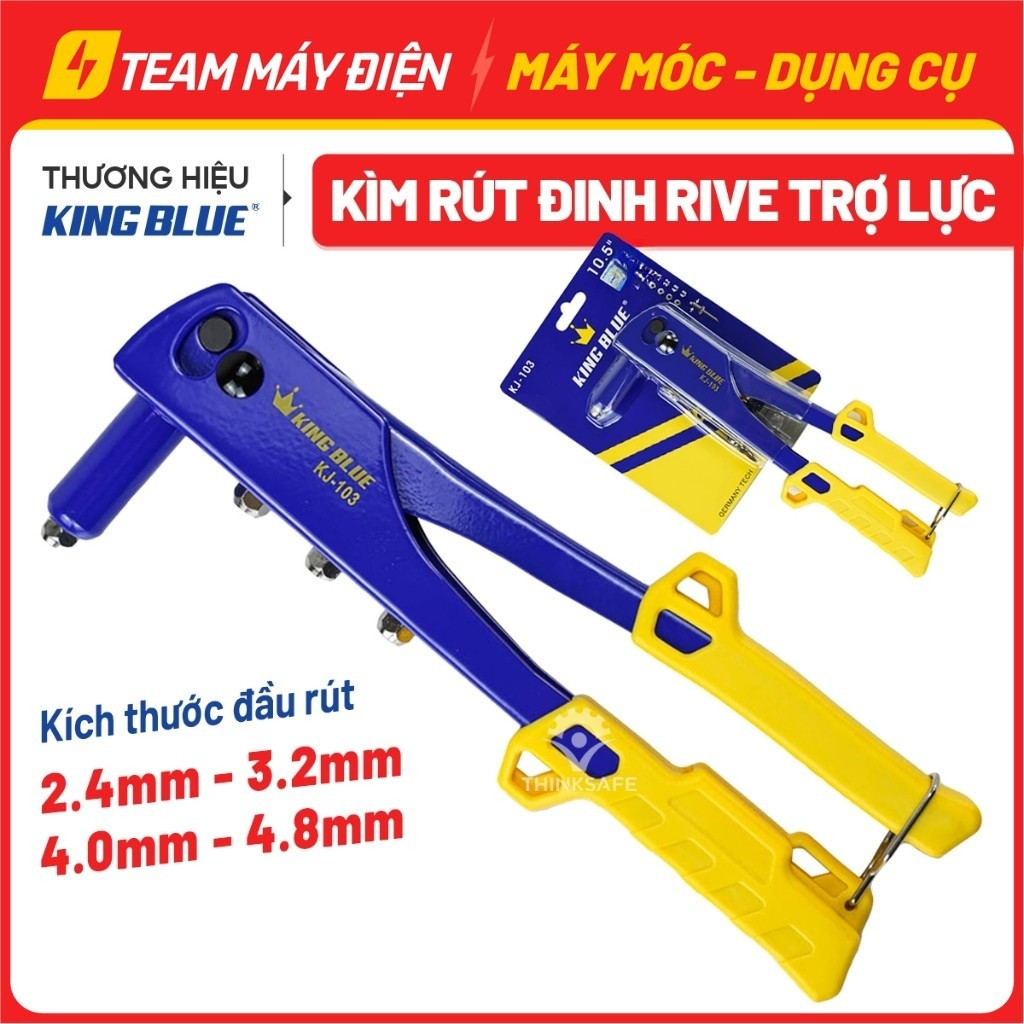 Kìm rút đinh rive KingBlue KJ-103/ KJ-104/ KJ-105/ KJ-105B Kìm rút tán đinh rive bằng nhôm, inox 2.4