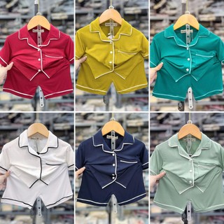 [KABOO] Đồ bộ pijama tay ngắn phong cách Hàn Quốc cho bé trai bé gái (8-24kg), vải thun lạnh mềm mát thoải mái cho bé.