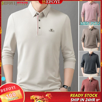 Áo Sơ Mi Polo Nam Dài Tay Ve Áo Thun Thoải Mái Trẻ Trung Niên Văn Phòng Công Sở Đa Năng Undershirt BEFOYI SZ213