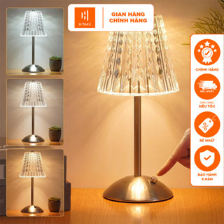 Đèn Bàn Pha Lê Cổ Điển – 3 Màu Ánh Sáng, Cảm Ứng Mờ, Không Dây, Trang Trí Phòng Ngủ, Để Bàn Sang Trọng | VH-HOME