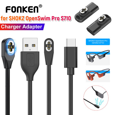 Fonken Cho SHOKZ Sạc Adapter Từ Tính Chuyển Đổi Cáp Sạc USB Cho SHOKZ OpenSwim Pro S710