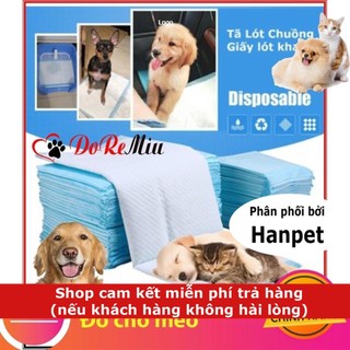 New-Hanpet (1 bịch) tã giấy lót chuồng chó mèo (2 size) bỉm thú cưng dạng miếng