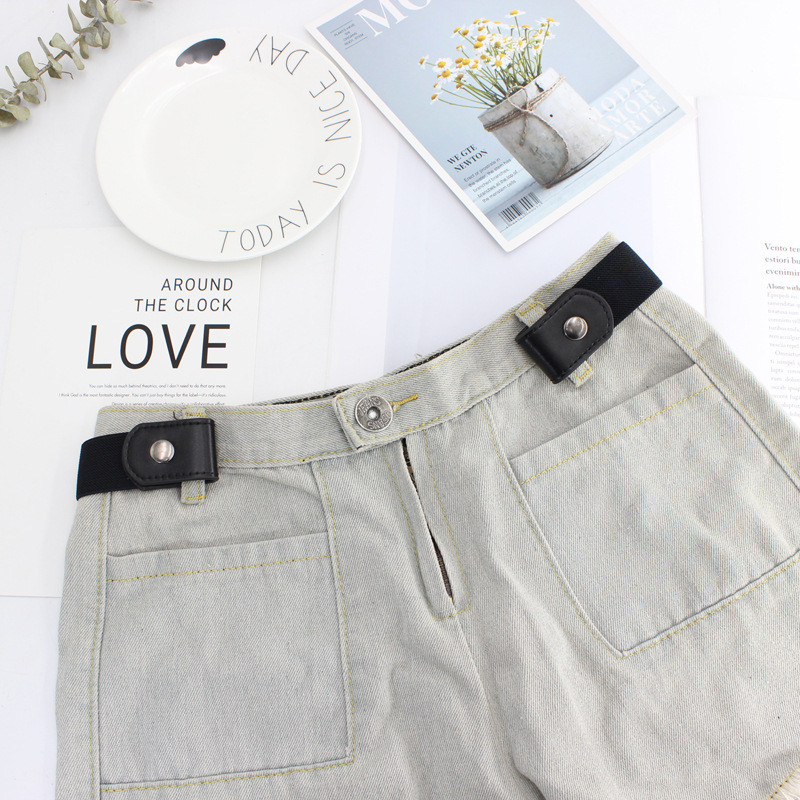 Thắt lưng chun thun co giãn nam nữ cúc bấm 2 bên vải thun phối da Camcam - Dây nịt chun thun 2 bên cài tiện lợi AUROA