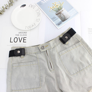 Thắt lưng chun thun co giãn nam nữ cúc bấm 2 bên vải thun phối da Camcam - Dây nịt chun thun 2 bên cài tiện lợi AUROA