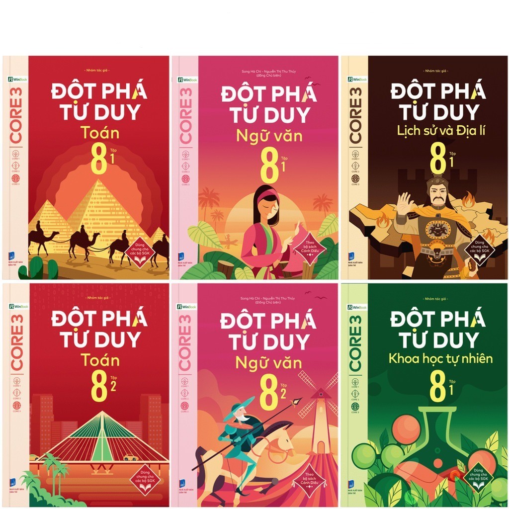 Sách - Đột Phá Tư Duy Lớp 8 - Trọn Bộ Các Môn Toán, Văn, KHTN, Lịch Sử Địa Lý - Winbook - Bản Quyền