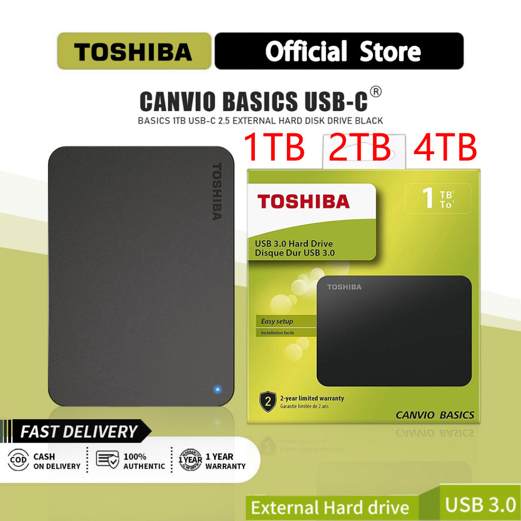 Ổ Cứng SSD Toshiba 1TB 2TB 4TB Ổ Cứng Expansion 2.5 inch HDD Ổ Cứng Ngoài - New [Chính Hãng]