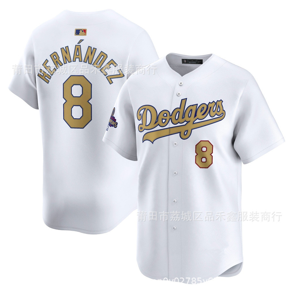 Giao hàng trong ngày 2025 Los Angeles Dodgers Đồng phục bóng chày Los Angeles Dodgers 8 Hernandez Je