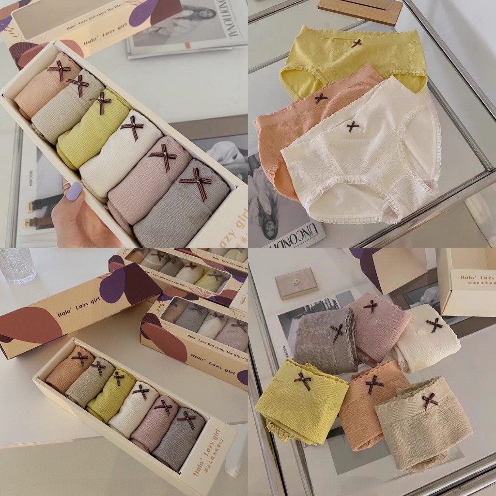 Noiy_siêu rẻ Hộp 6c Quần Lót Nữ Kháng Khuẩn CẠP THẤP   MM105