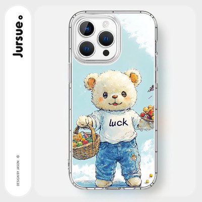 Ốp điện thoại mềm chống sốc hoạt hình dễ thương JURSUE Tương thích cho iPhone 17 16 15 14 13 12 11 Pro Max SE 2020 X XR XS ip 7 8 Plus H5248Q