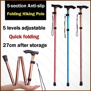 Sq2 Ngoài Trời Gấp Đi Bộ Ba Cực Năm Phần Có Thể Thu Vào Người Cao Tuổi Đi Bộ Gậy Leo Núi Du Lịch