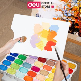 Bảng Pallette Pha Màu Bằng Giấy Chuyên Dụng Deli - Sổ Pha Màu Giấy 30 Tờ Khổ 8K/A3 Dùng Cho Màu Nước Acrylic Gouache