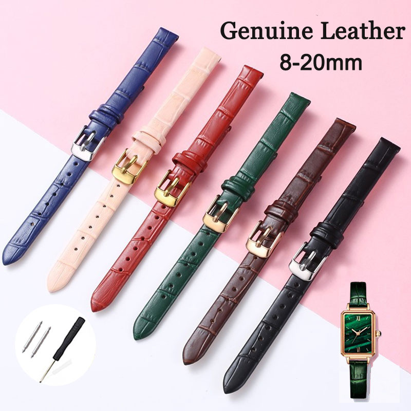 Dây đeo đồng hồ da thật 8mm-20mm Dây đeo đồng hồ da bò hàng đầu cho cô Lola Rose 10mm 12mm 14mm 16mm