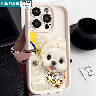Suntaiho Vỏ Dễ Thương Ngộ nghĩnh Họa Tiết Chó Mèo Ốp Điện Thoại Cho Iphone 16 15 14 13 12 11 Pro Max IP 7 8 Plus Iphon X Xs XR Xs Max Silicon Mềm Cao Cấp Chống Sốc Ốp Lưng