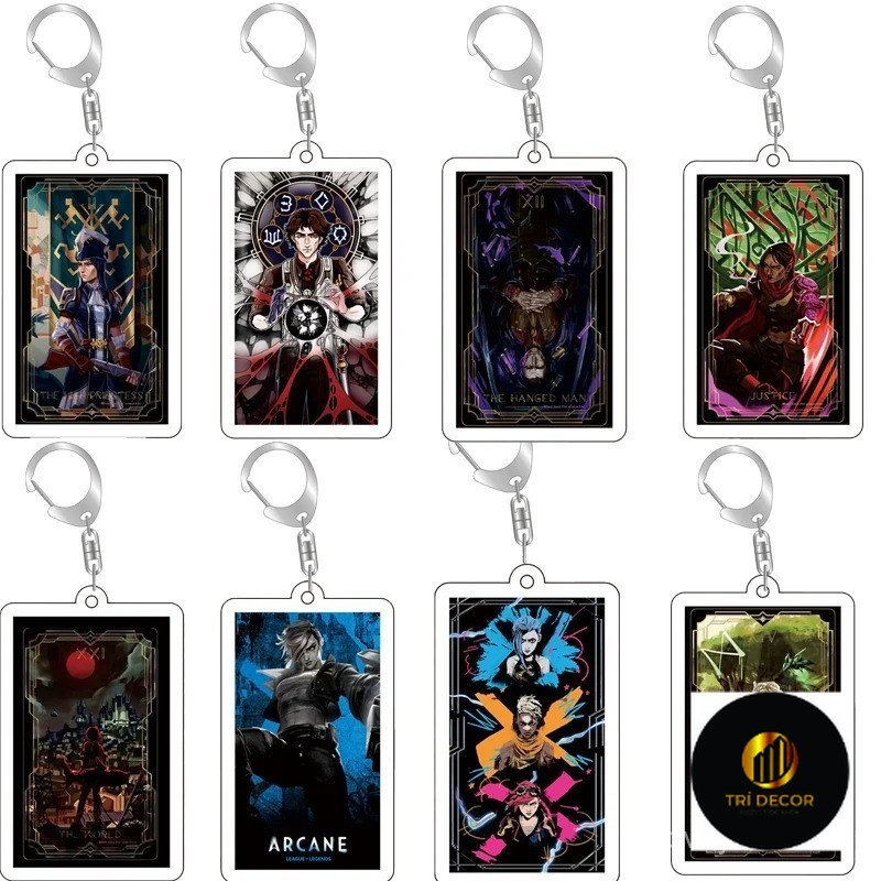 Arcane League of Legends Jinx vi Anime Acrylic bạn bè quà tặng cô gái dễ thương sáng tạo Keychain Le