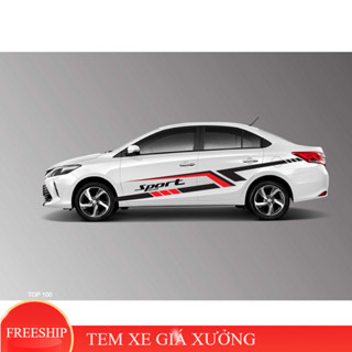 Tem Sport dán sườn xe , Decal trong, trang trí cửa xe ô tô siêu phong cách mạnh mẽ ( SL : 1 cặp )