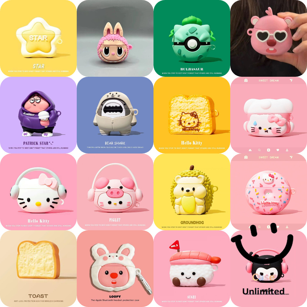 Dành Cho AVA+ Buds Life Air 3 Case ốp tai ng Vỏ Tai Nghe Silicon Cá Tính Hoạt Hình Nhím Rồng Đen Chó