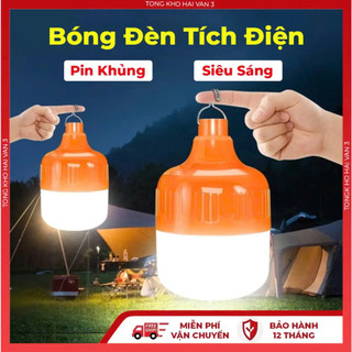  Combo 2 Bóng đèn tích điện công suất  200W chống nước sạc USB tiện lợi siêu bền. 