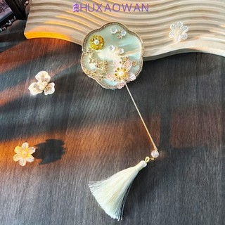  Quạt nhóm cô dâu TOYBOXAA có tua rua mặt dây chuyền Quạt Trung Quốc Mini Bó hoa tay phong cách Trung Quốc Vintage Cầm tay Quạt lụa Trung Quốc Đám cưới Trung Quốc 