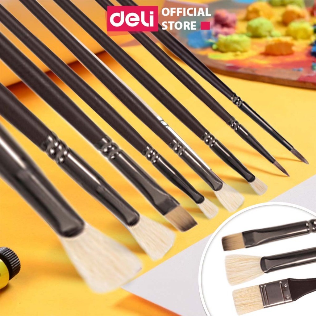 Cọ Vẽ Dmast Cao Cấp Deli - Cọ Tô Màu Tô Tượng Dùng Cho Màu Nước/ Gouache/ Sơn Acrylic - Đa Dạng Kích