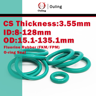 Ouling CS3.55mm Vòng chữ O ID8-128 OD15.1-15.1mm Màu xanh lá cây FPM Fluororubber Cao su Fluorine FKM Vòng niêm phong Vòng chống ăn mòn Áp lực mài mòn Chống dầu