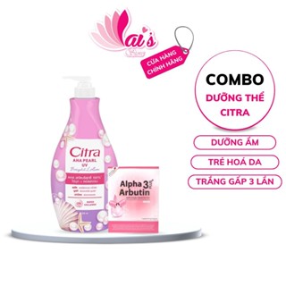 Combo Sữa Dưỡng Thể Trắng Da Citra + Viên Kích Trắng Alpha Arbutin Dưỡng Trắng Gấp 3 Lần Thái Lan